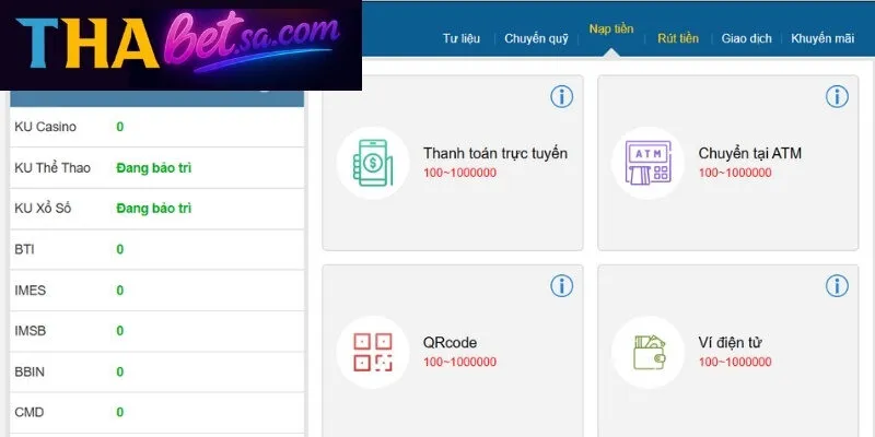 Nạp Tiền Thabet 2 04 bước đơn giản để có vốn cược