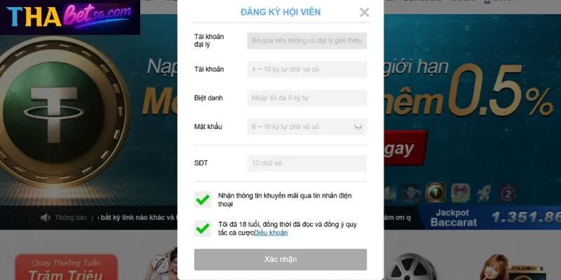 Hướng dẫn chơi casino Thabet - Đăng ký tài khoản đúng cách