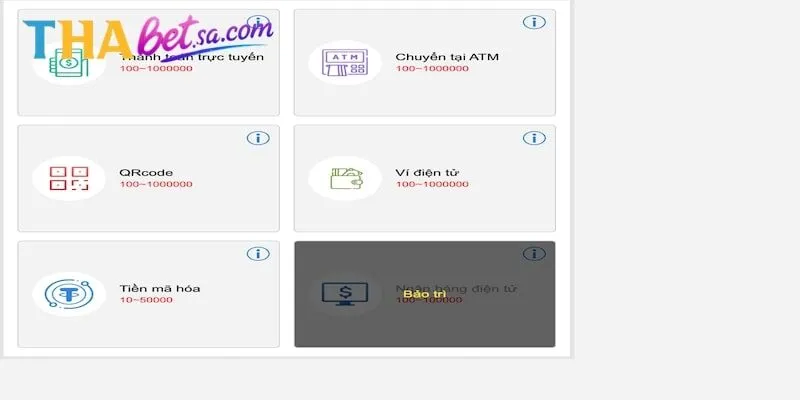 HƯỚNG DẪN CHƠI XỔ SỐ THABET TỪ A ĐẾN Z CHI TIẾT 3 Nạp tiền để trải nghiệm xổ số tại Thabet